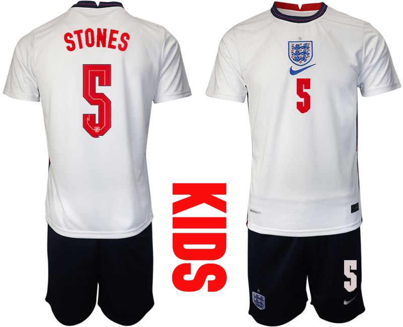 2021 European Cup England home Youth #5 soccer jerseys->youth soccer jersey->Youth Jersey
